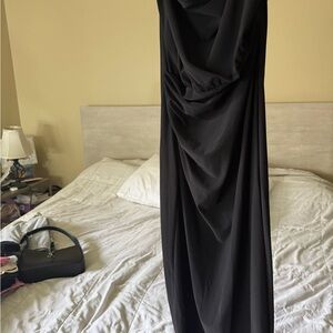 Zara Black One Shoulder Cocktail Gown